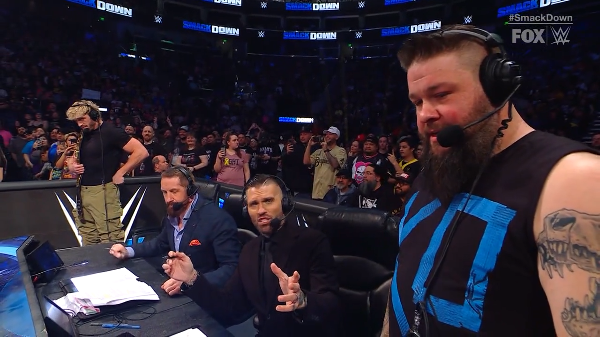 Kevin Owens joins the commentary team