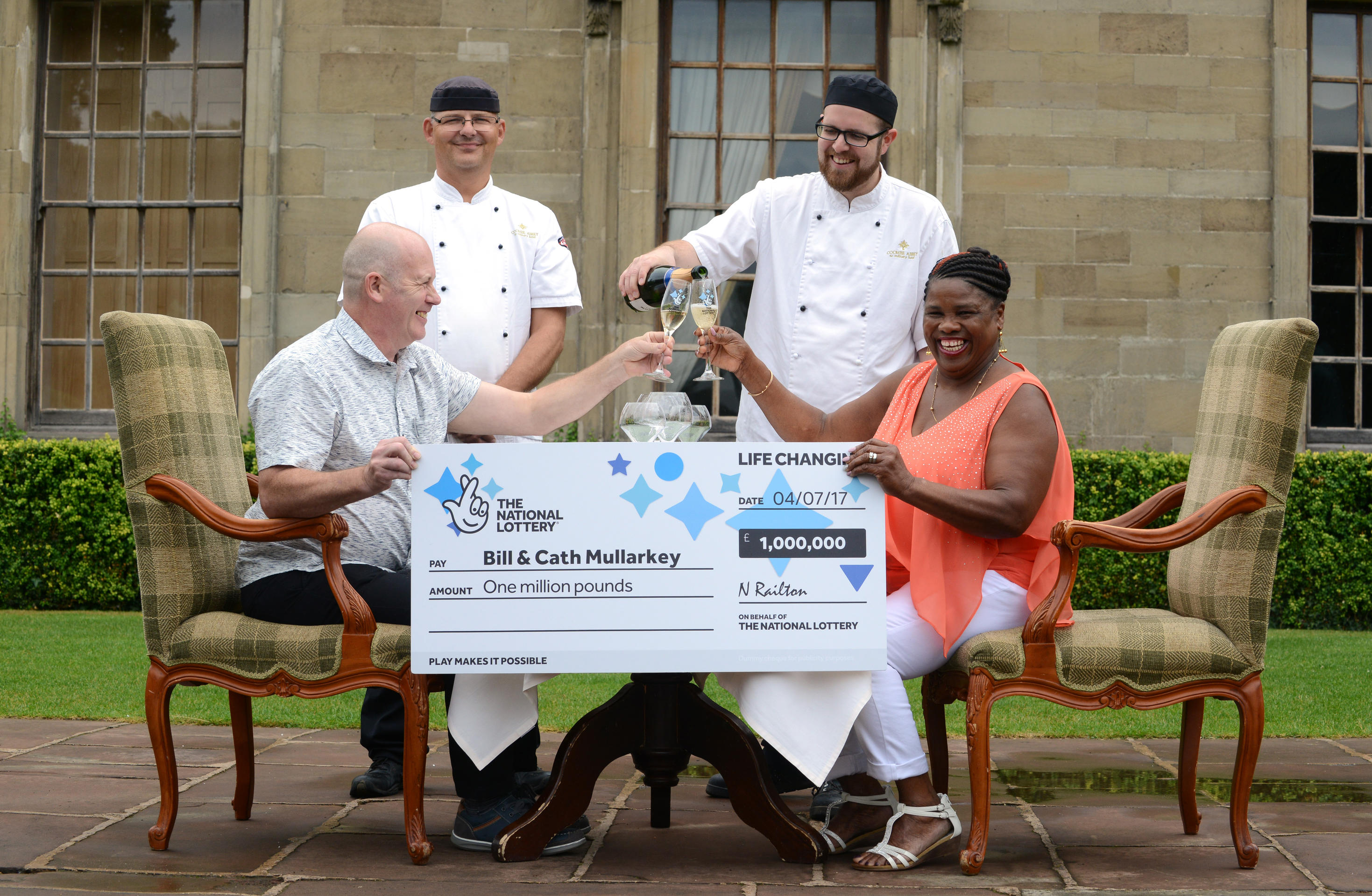The couple almost missed on the huge winnings