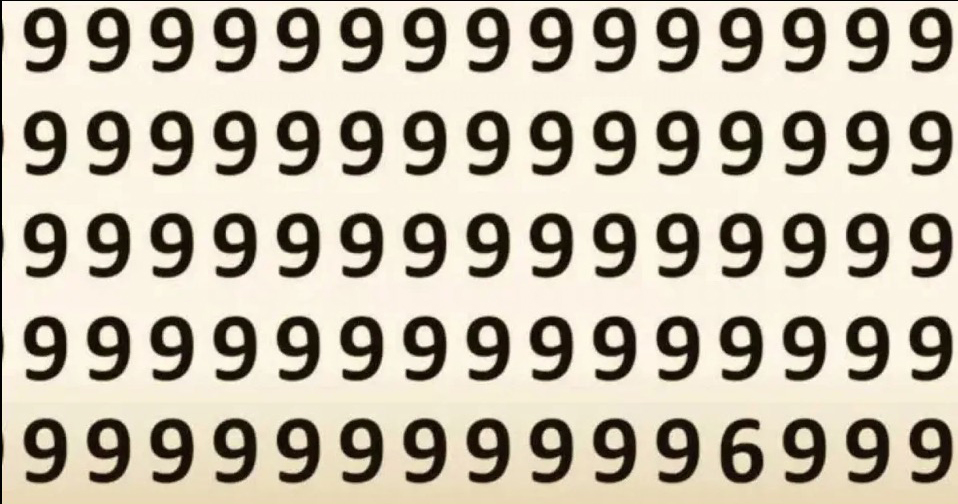 Find the odd 6 in the 9s puzzle