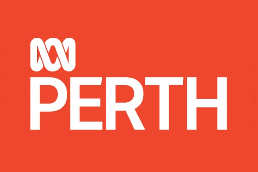A graphic featuring ABC logo over the word Perth on a red background. 