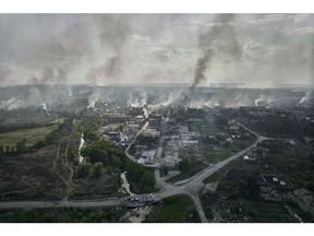 Vovchansk, a town on the front line in Kharkiv region.