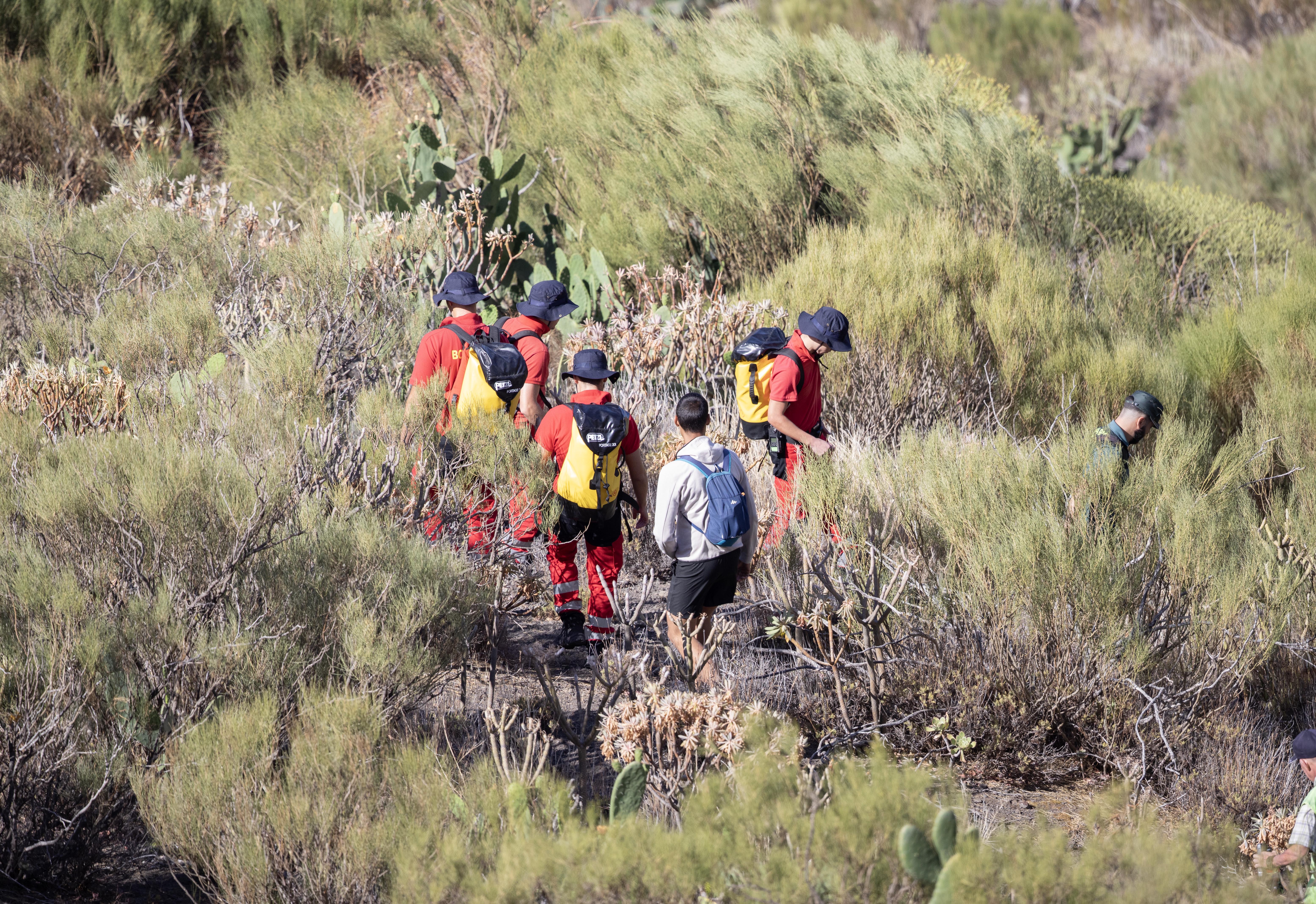 Emergency workers and volunteers teamed up to search on Saturday
