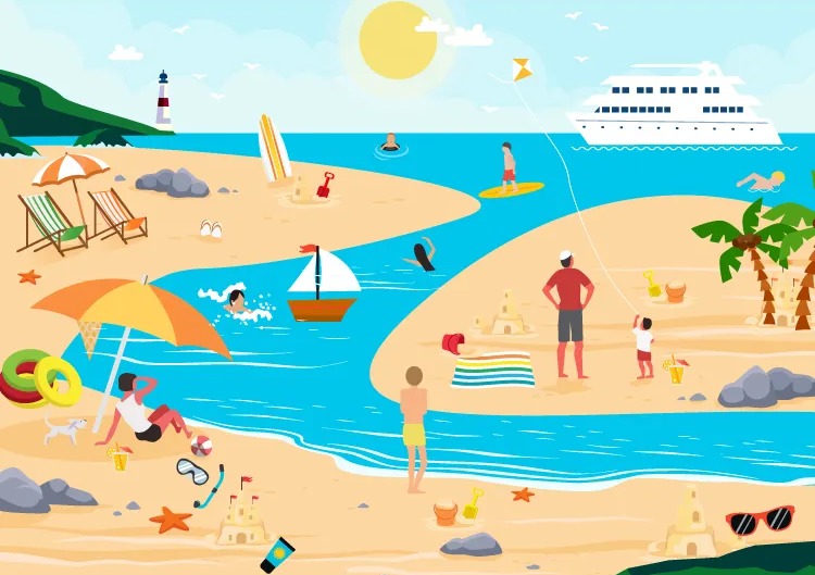 Puzzlers have been tasked to spot the five sandcastles hidden on the beach