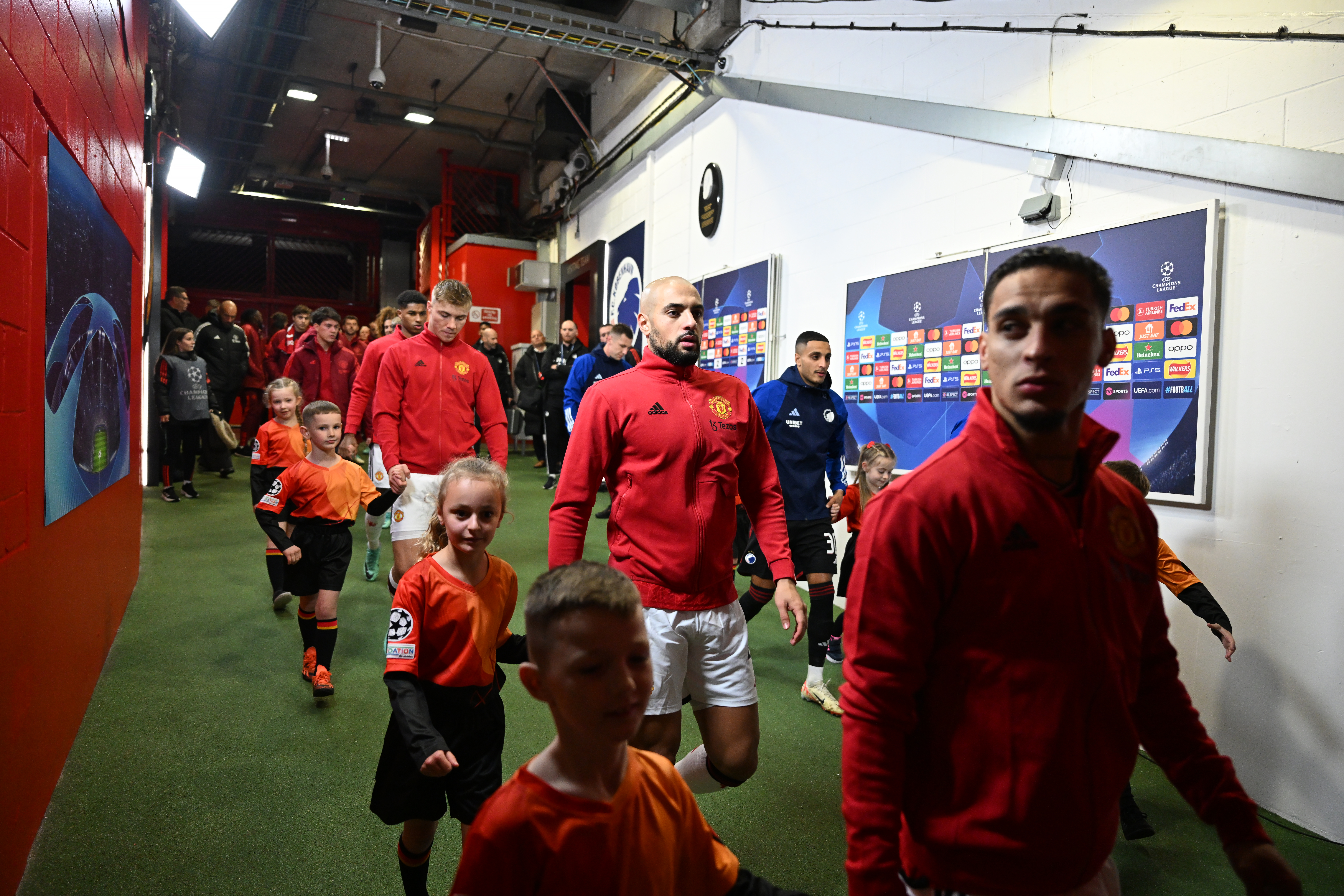 Old Trafford's tunnel has looked bare bones in the past
