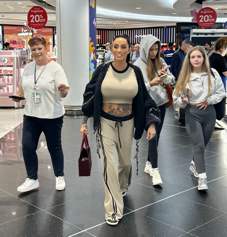 The star was recognised walking through the airport