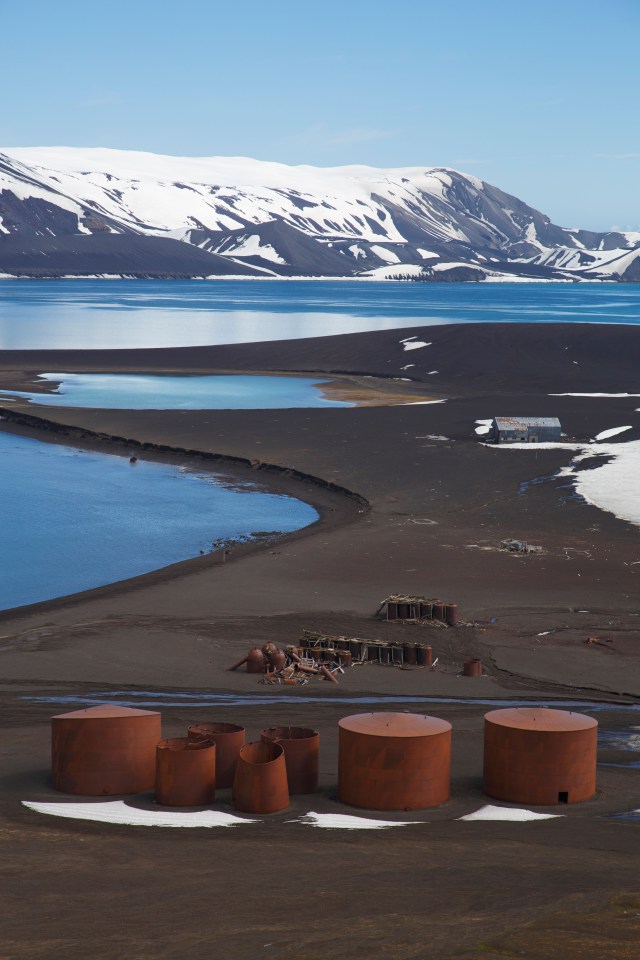 The Norwegian Hektor Whaling Station and the abandoned British Base B, Whaler’s Bay, Deception Island, Antarctica