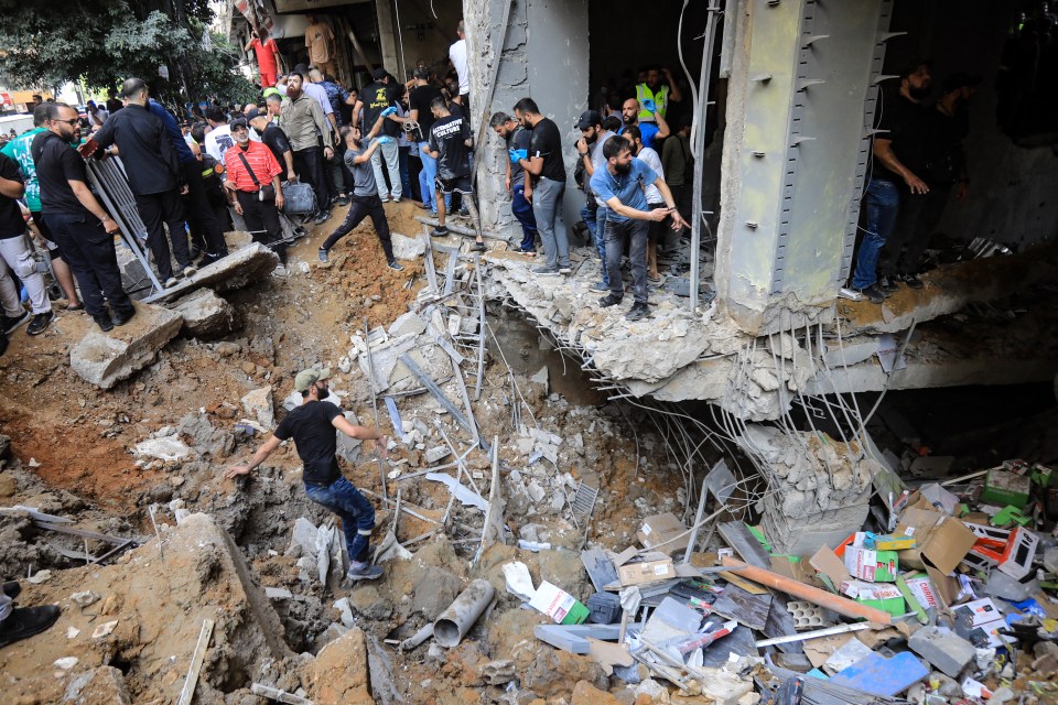 The damage to a building hit by Friday's strike