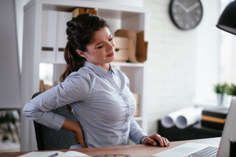 A large amount of office workers surveyed said they felt like they suffered with bad posture (stock image)