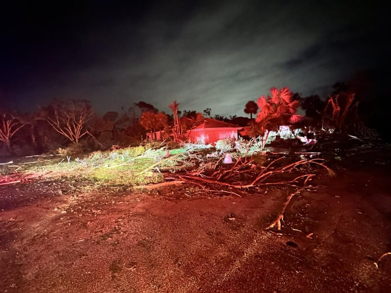 Dozens of homes in eastern Florida's Martin County were damaged, some severely, as Hurricane Milton came ashore the state's west coast Wednesday night. Photo courtesy of Martin County Fire Rescue/X