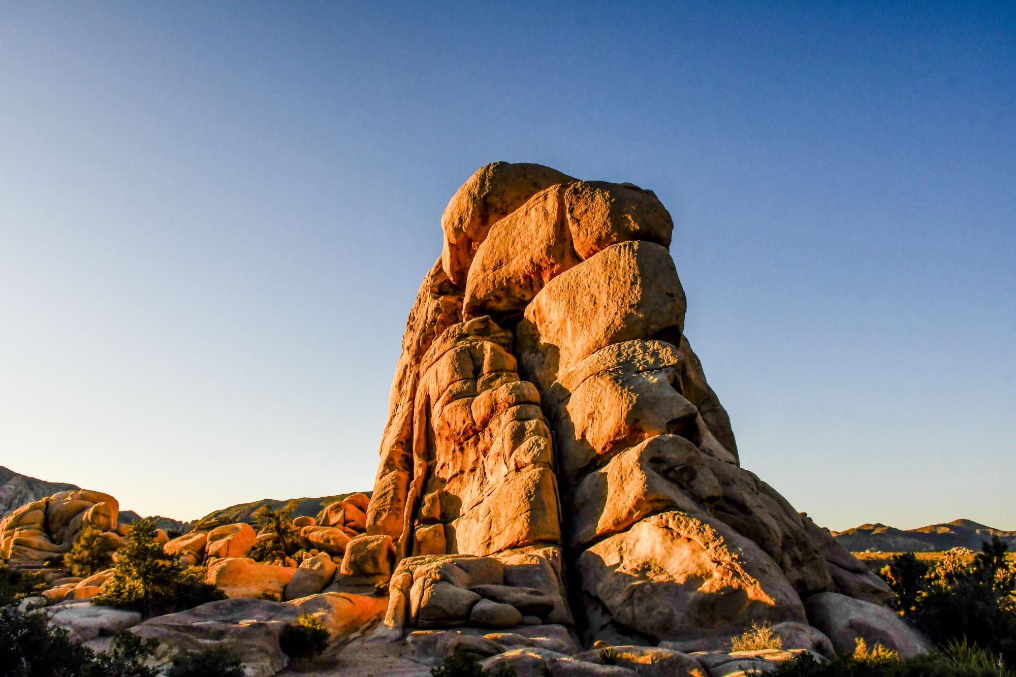 A rock formation at Hidden Valley in Joshua Tree National Park.