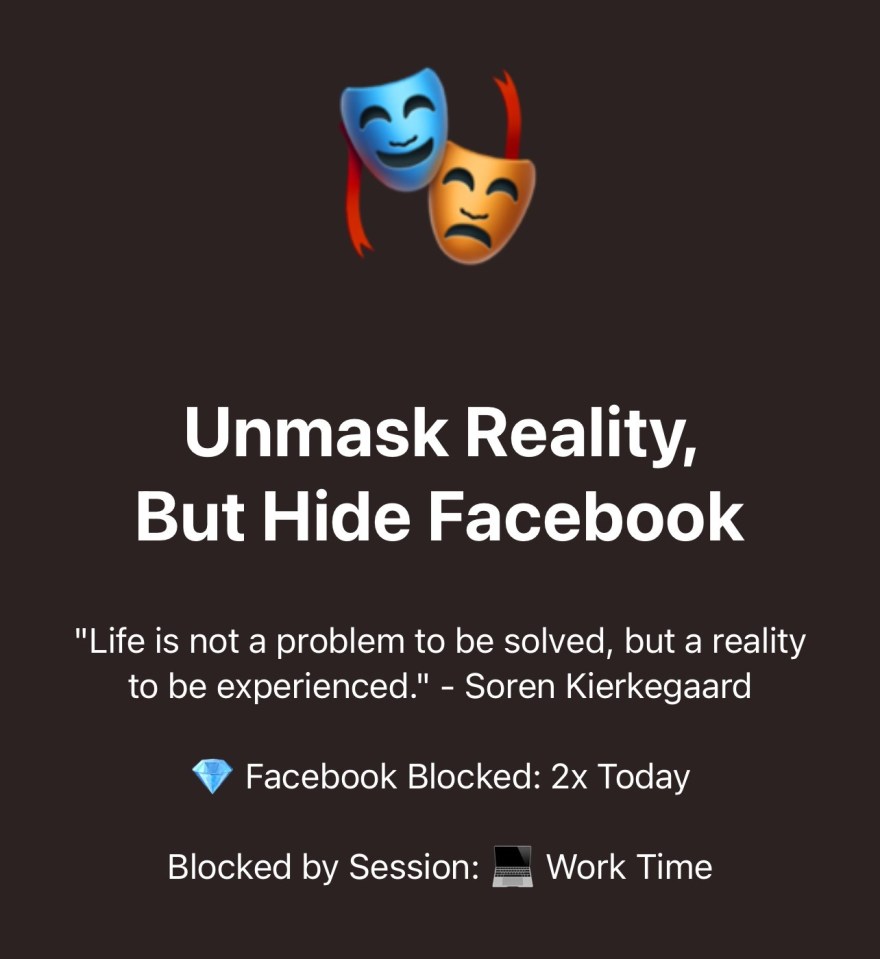 Facebook access blocked; two times today during work hours.