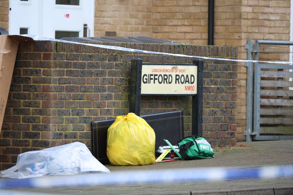 Crime scene on Gifford Road, London, following a shooting.