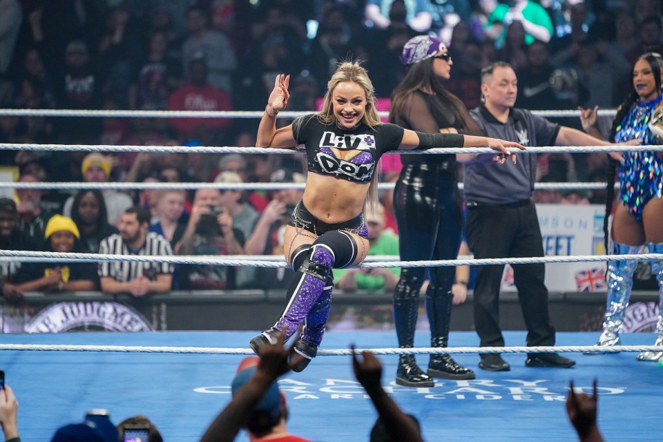 Liv Morgan in a wrestling ring.