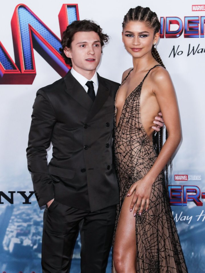 Zendaya and Tom Holland at a premiere.