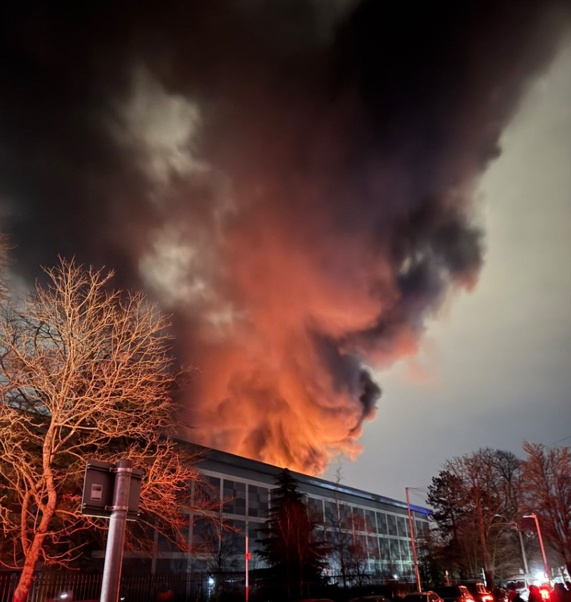 Large fire at Heathrow Airport electrical substation.