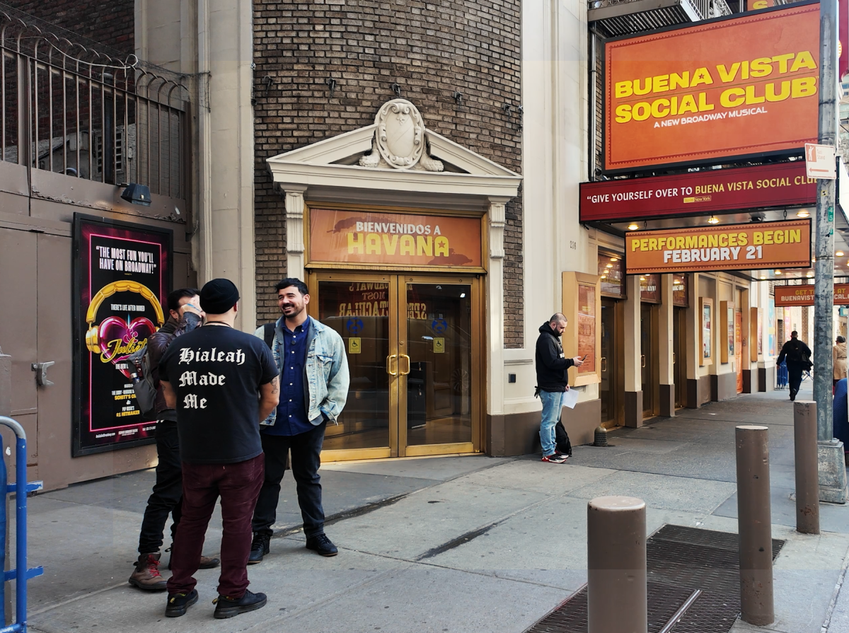 Marco Ramirez speaks with Nicholas Ducassi and friend Frankie J. Alvarez in New York City