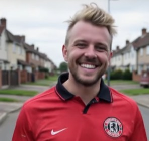 Man in Sheffield United jersey.