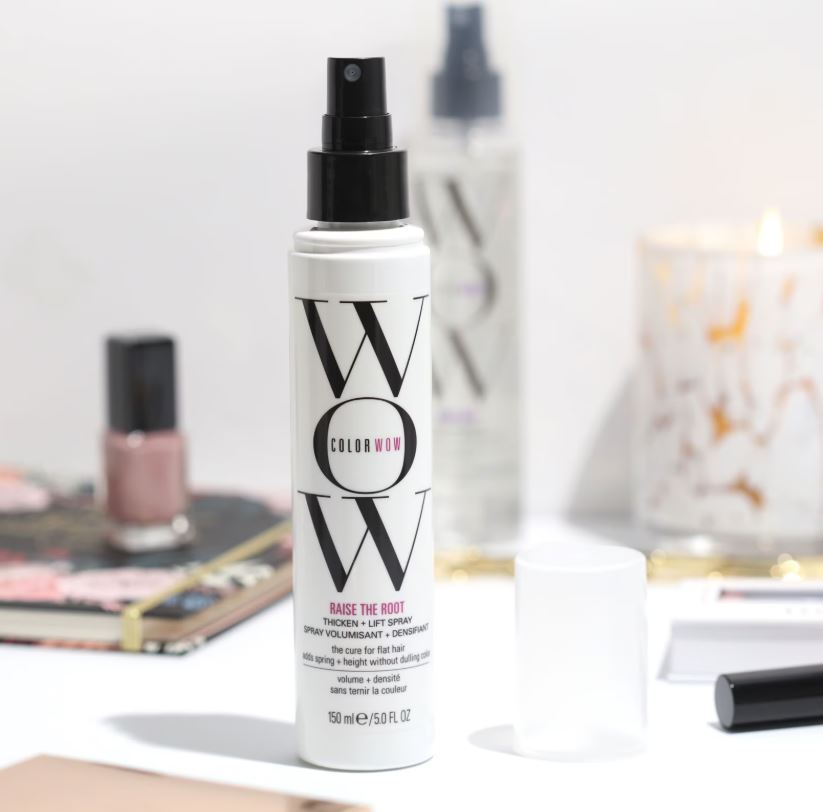 Color Wow Raise the Root hair spray bottle.