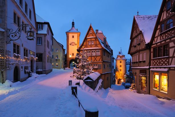Plonlein (little square) in the old town covered in snow