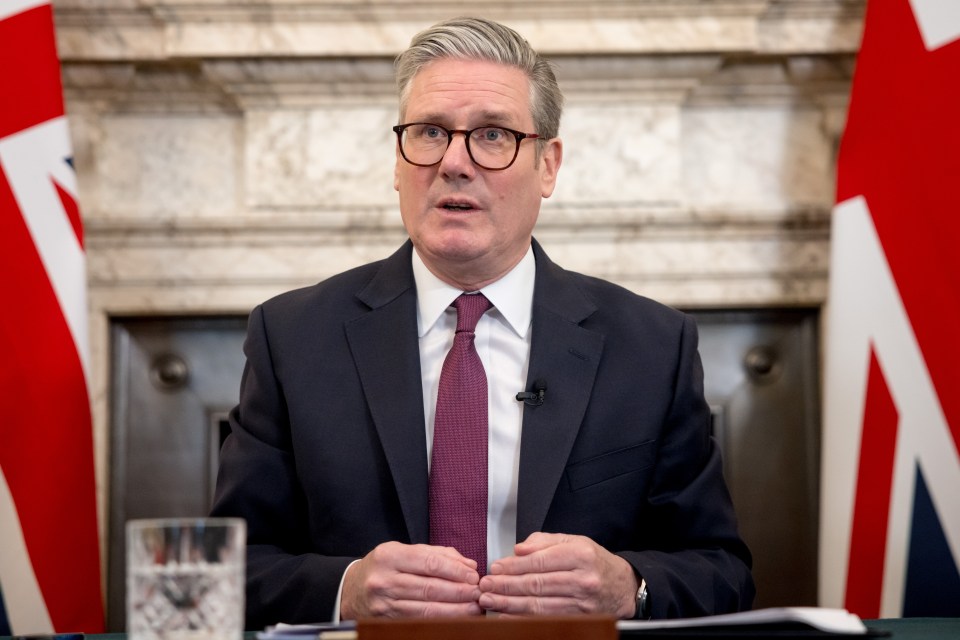 Keir Starmer, Prime Minister of the United Kingdom, at a roundtable meeting.
