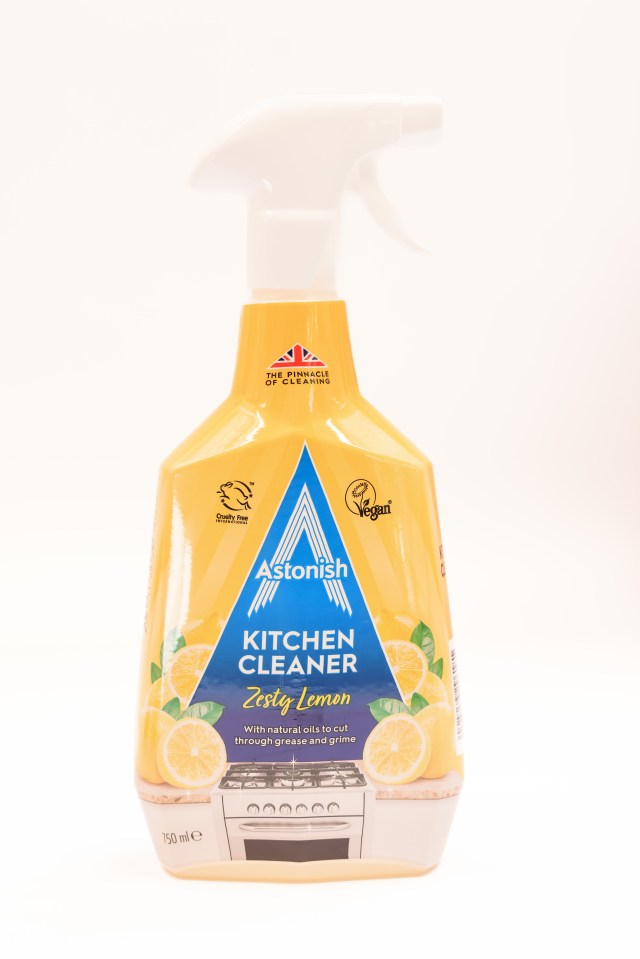 Astonish Zesty Lemon Kitchen Cleaner bottle.