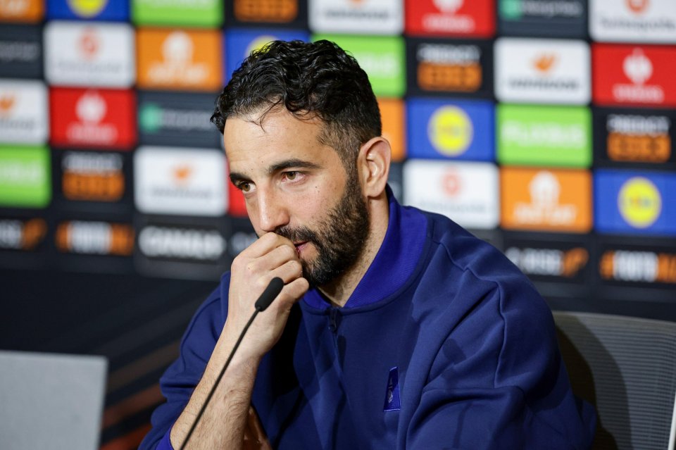 Ruben Amorim at a press conference.