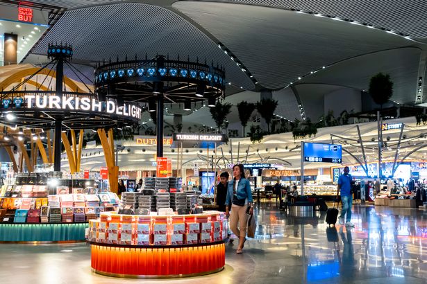 Duty free shops at the Istanbul Airport in Turkey