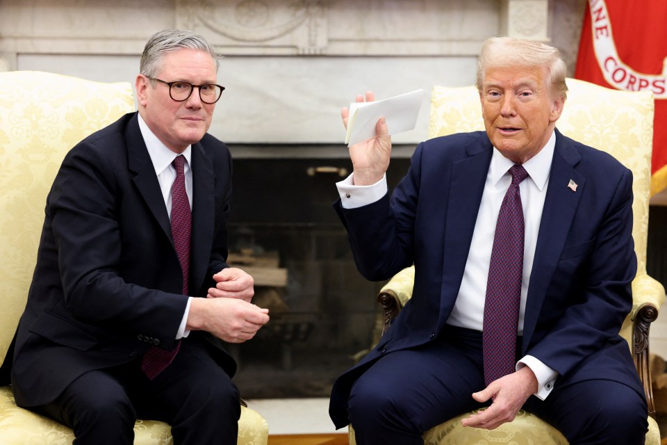 President Trump and British Prime Minister Keir Starmer meeting in the Oval Office.