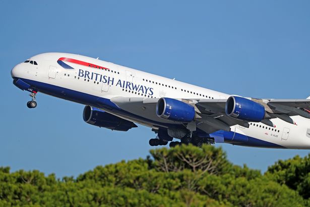 British Airways Airbus A380 in the sky
