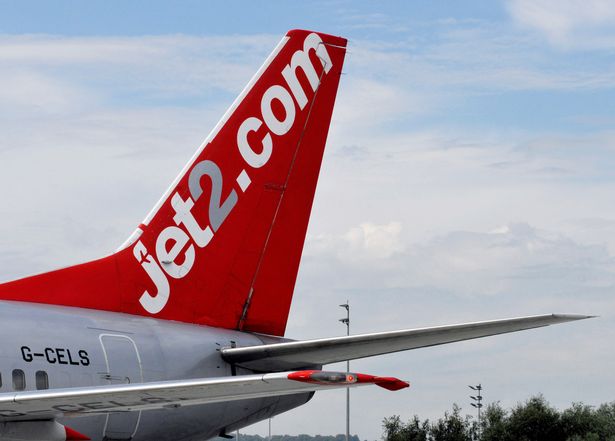 An aircraft from the budget airline Jet2.com sits on the tarmac
