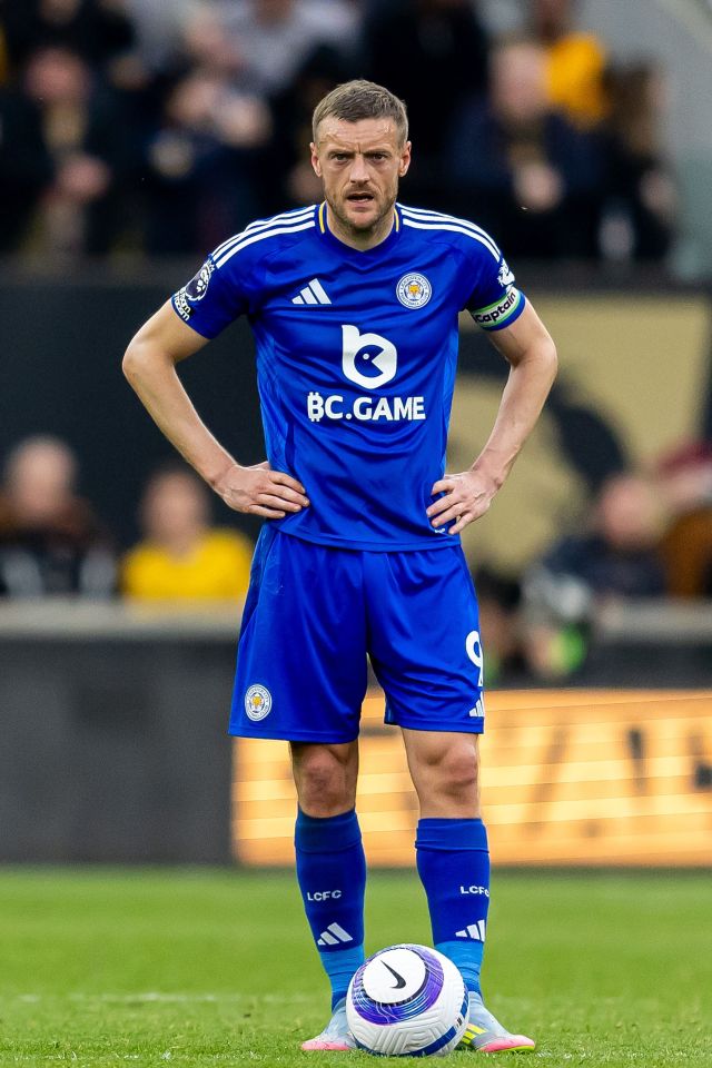 Jamie Vardy, Leicester City captain, on the pitch.