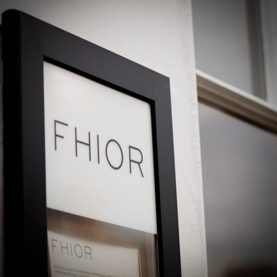 Fhior restaurant sign.