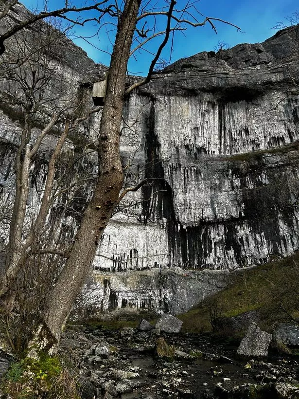 Malham Cove in the Yorkshire Dales National Park Northern England.