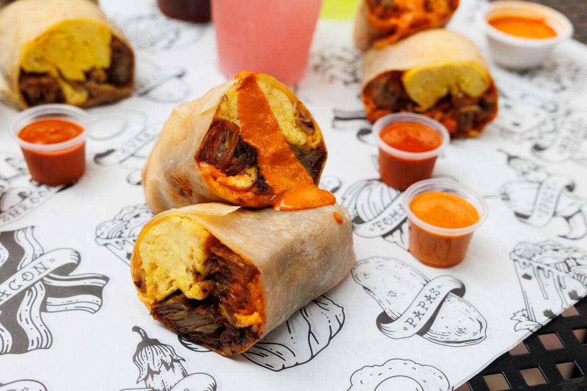 Breakfast burritos from BBAD in Pasadena.