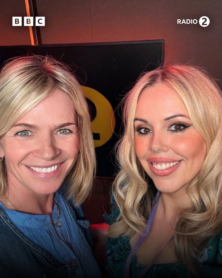 Zoe Ball and a colleague at BBC Radio 2.