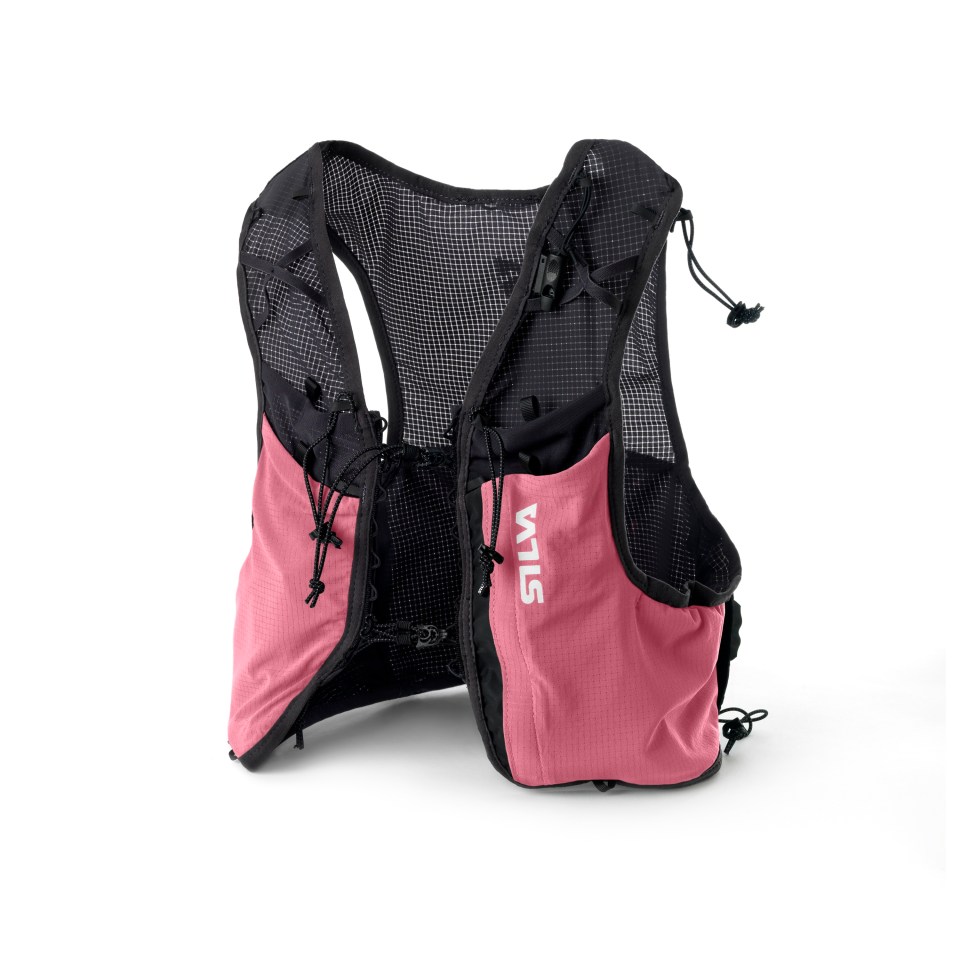 Pink and black running vest.