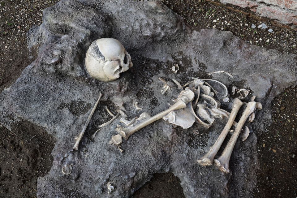 Excavated human remains at Pompeii.