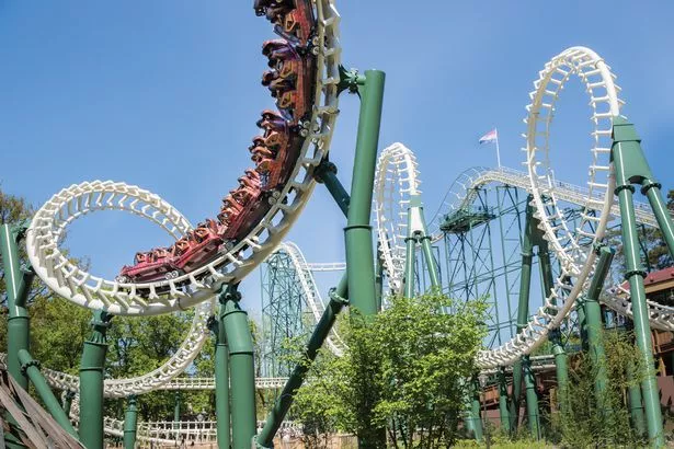 Image of rollercoaster at Efteling park on clear day