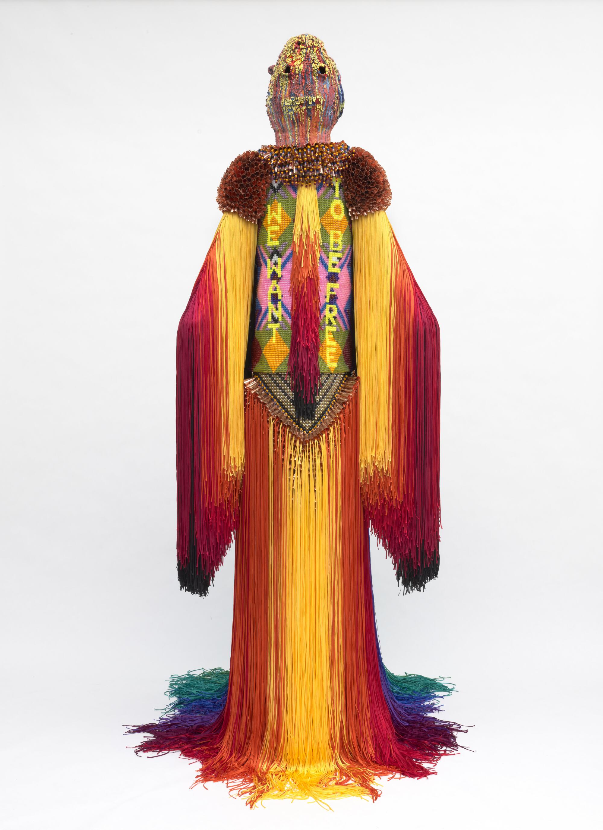"We Want to Be Free," courtesy of Jeffrey Gibson Studio, will be on view in the upcoming Broad museum exhibition.