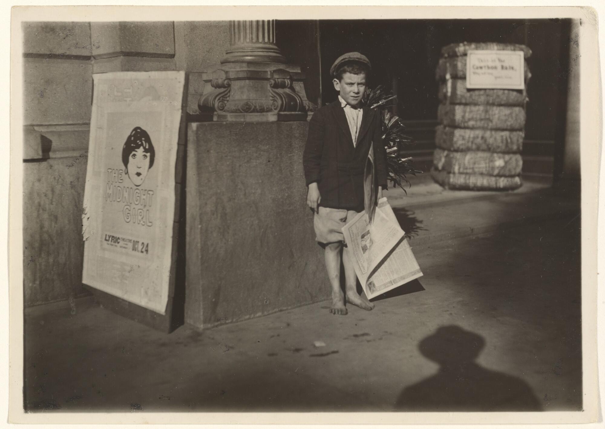 Lewis W. Hine, "Newsboy, Mobile, Alabama," 1914; gelatin silver print.