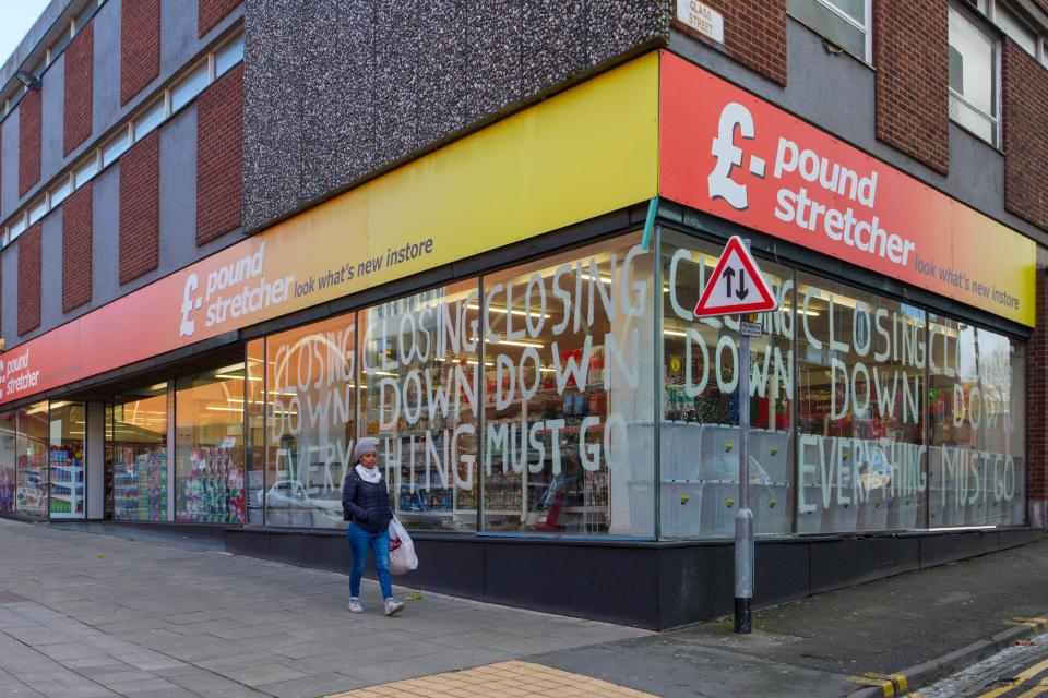 A Poundstretcher store closing down sale.
