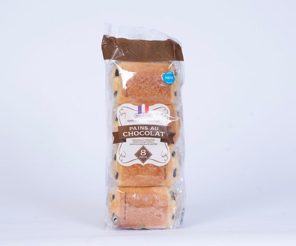 Package of eight individually wrapped pains au chocolat.