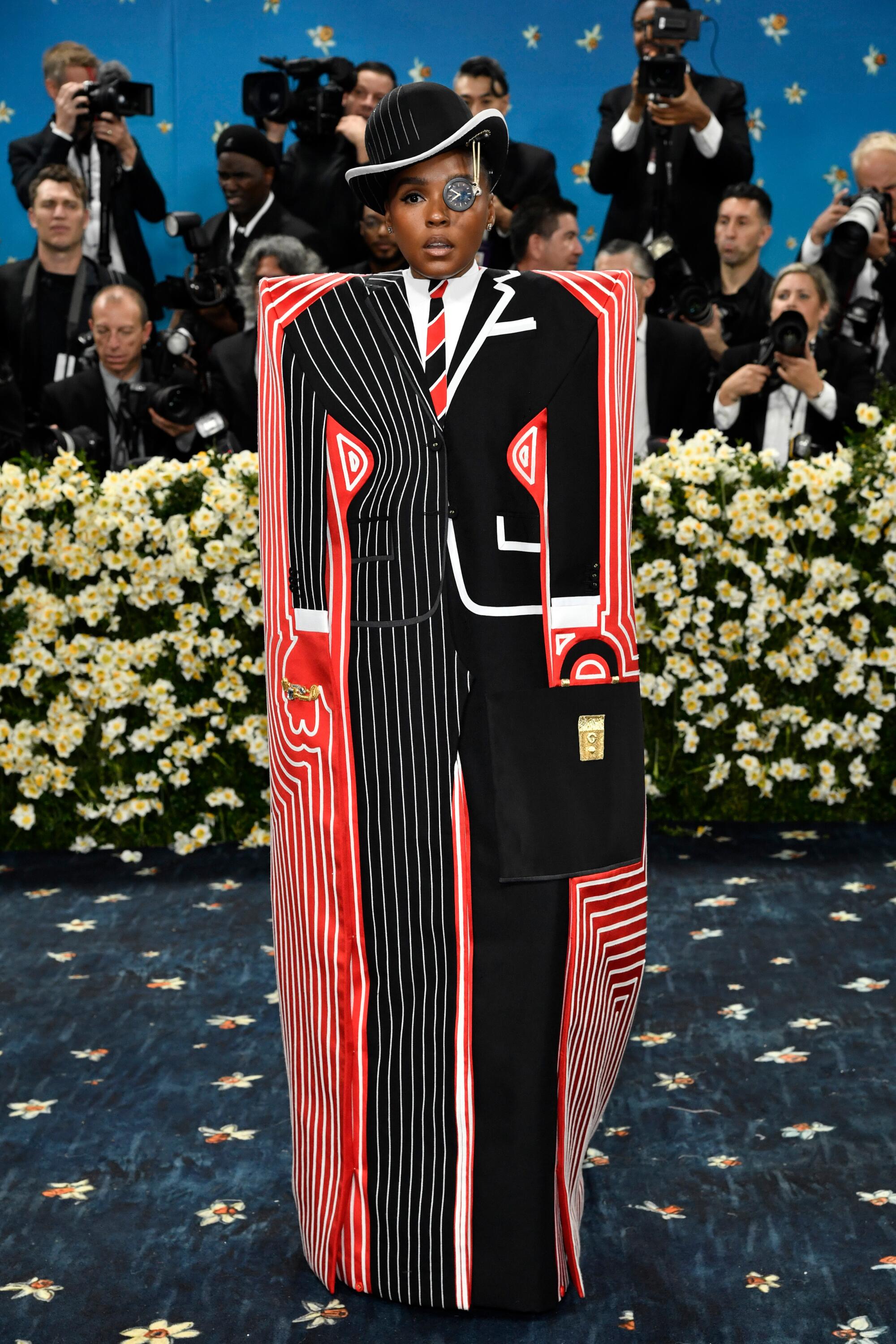 Janelle Monáe wears Thom Browne.