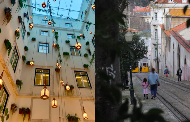 Palácio Ludovice Wine Experience Hotel: Inside the Federico restaurant, and steps away from the door is the Gloria tram