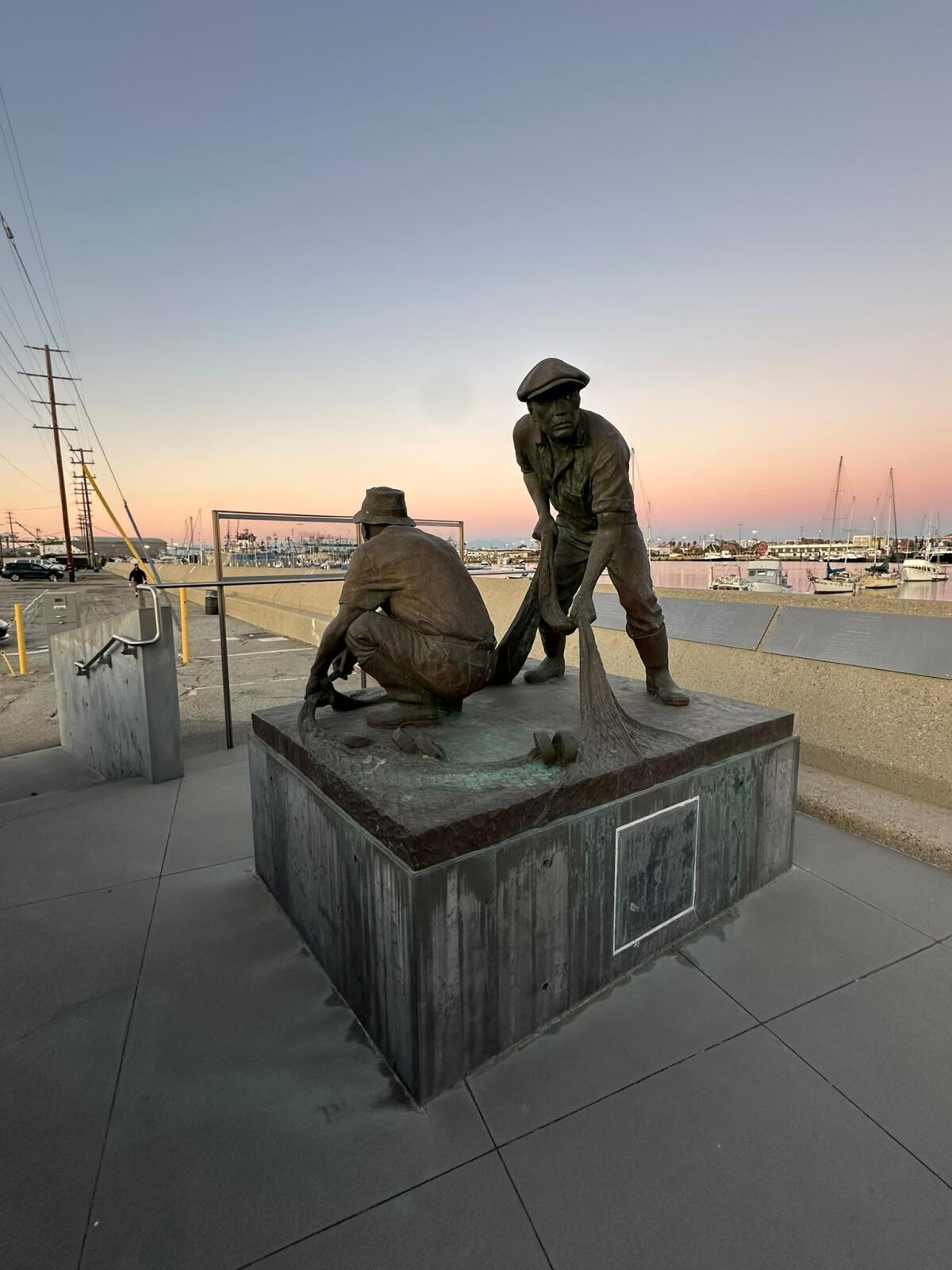 A memorial to the Japanese American fishing village on Terminal Island.