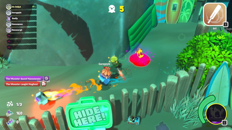 Gameplay screenshot of a cartoon-style monster game.