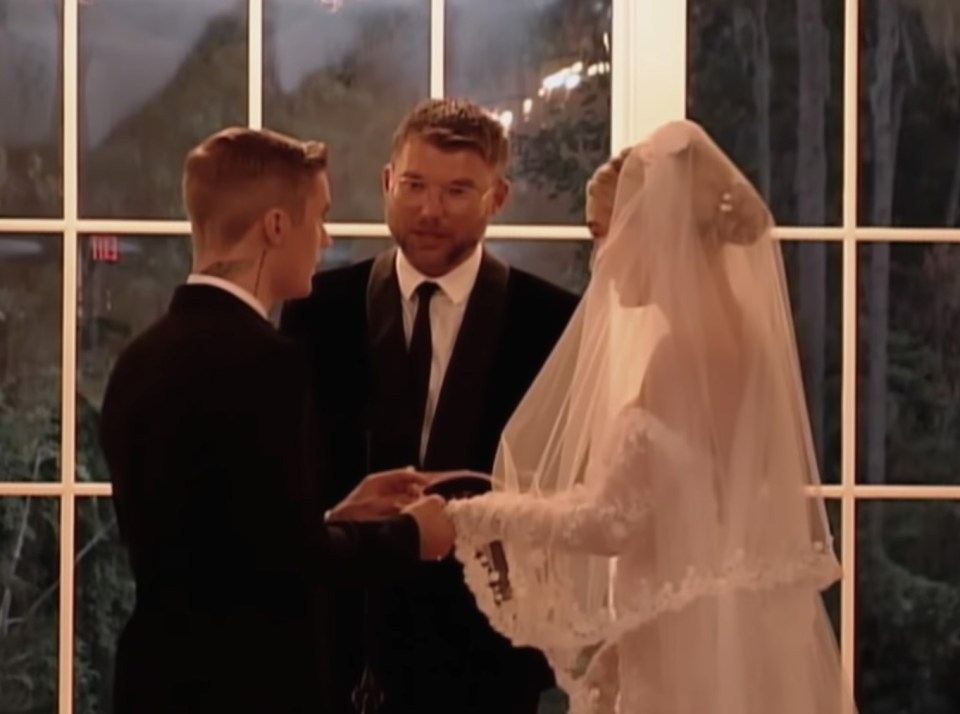 Justin and Hailey Bieber's wedding ceremony with Pastor Judah Smith officiating.