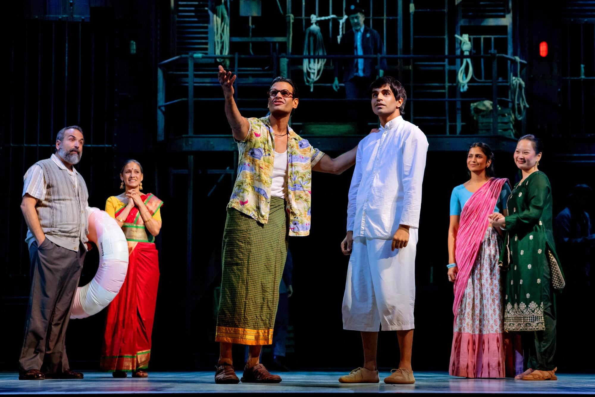 Taha Mandviwala and the national tour cast of "Life of Pi."