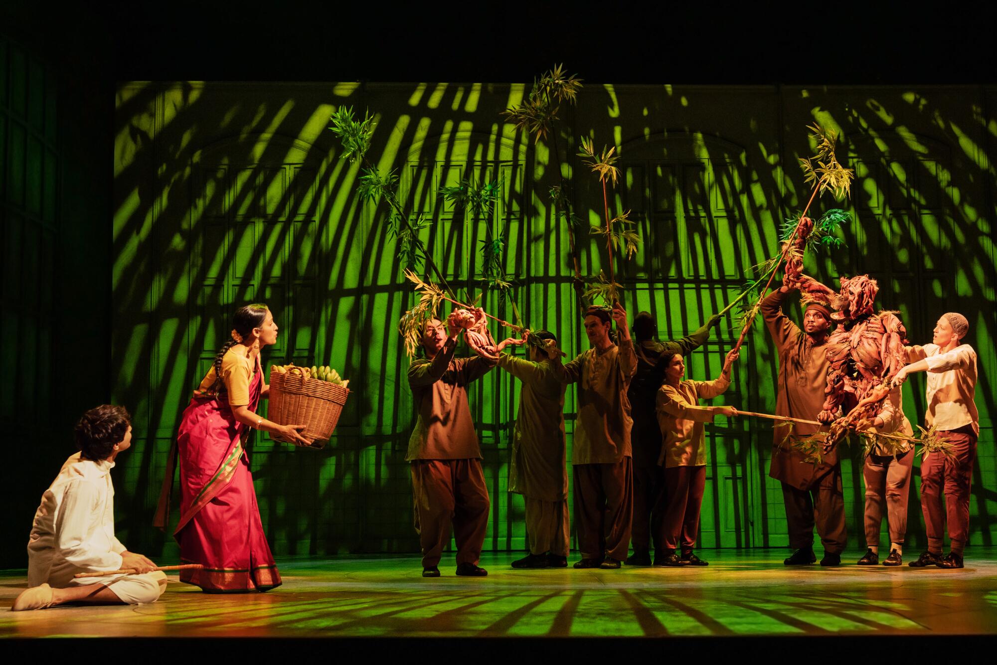 The national tour cast of "Life of Pi" at the Ahmanson.