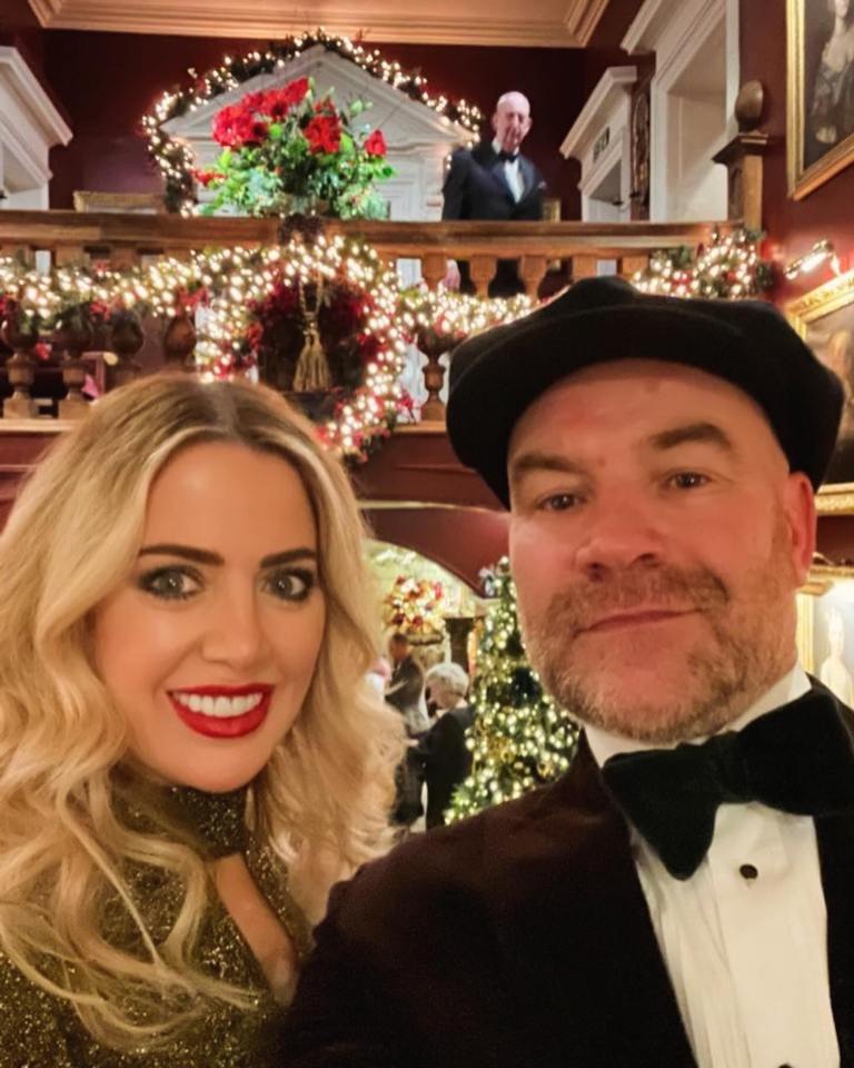 Sally Carman-Duttine and Joe Duttine at a New Year's celebration.